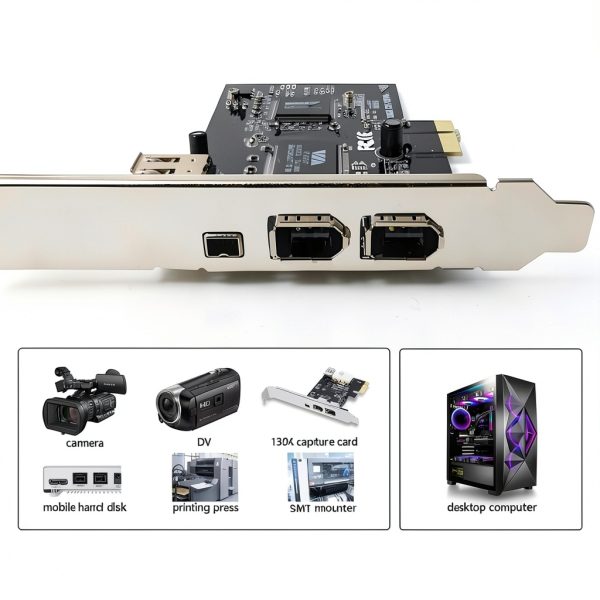 cablecc IEEE 1394 Firewire PCI Express Card 400Mbps-6