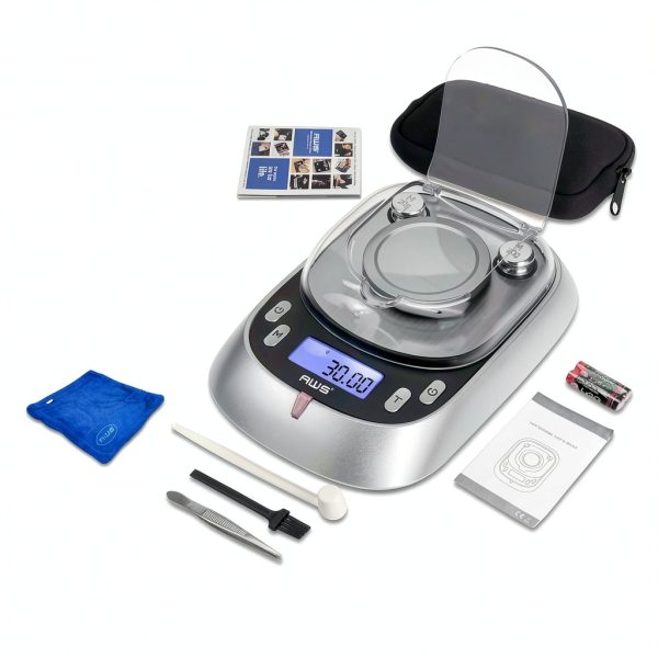 AWS-ELITE-100 Digital Milligram Scale 100g x 0.001g | High Precision Jewellery & Lab Scale with 2 Calibration Weights and Protective Case-6